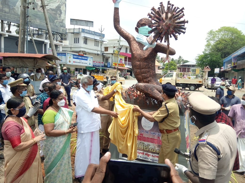 കോവിഡിനെതിരെ അതിജീവന ശിൽപം-കൊരട്ടിയിൽ